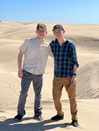 Photo of me and my brother in the desert